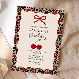Coquette Leopard Cheetah Girl Birthday Invitation Kaart