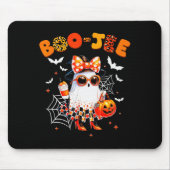 Coquette Leopard Ghost Coffee Boo-jee Halloween Bo Muismat (Voorkant)