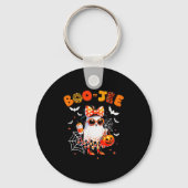 Coquette Leopard Ghost Coffee Boo-jee Halloween Bo Sleutelhanger (Voorkant)