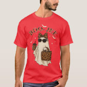 Coquette Leopard Ghost Coffee Boo JEE Halloween Bo T-shirt (Voorkant)