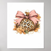 Coquette Leopard Pompoen met Roze Bow – Glam Herfs Poster (Voorkant)