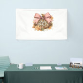 Coquette Leopard Pompoen met Roze Bow – Glam Herfs Spandoek (Beurs)