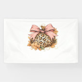 Coquette Leopard Pompoen met Roze Bow – Glam Herfs Spandoek (Horizontaal)