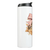 Coquette Leopard Pompoen met Roze Bow – Glam Herfs Thermosbeker (Gedraaid links)