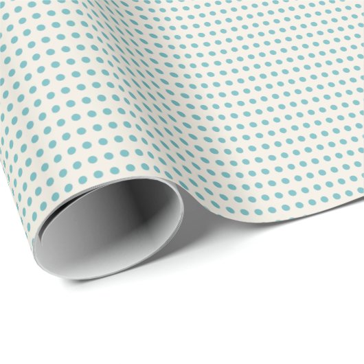  Coquette Light Pastel Blauwgroen Blue Polka Dot Cadeaupapier (Rol Hoek)