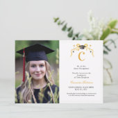  Coquette lint afstudeer monogram wapenschild  Kaart (Staand voorkant)