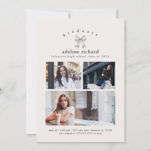 Coquette Lint Afstudeer Uitnodiging (Voorkant)