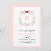 Coquette lint Afstuderen Monogram Crest Kaart (Voorkant / Achterkant)