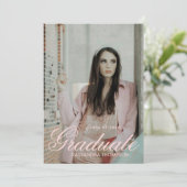 Coquette lint Afstuderen Monogram Crest Kaart (Staand voorkant)