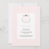 Coquette lint Afstuderen Monogram Crest Kaart (Achterkant)