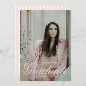 Coquette lint Afstuderen Monogram Crest Kaart (Voorkant / Achterkant)