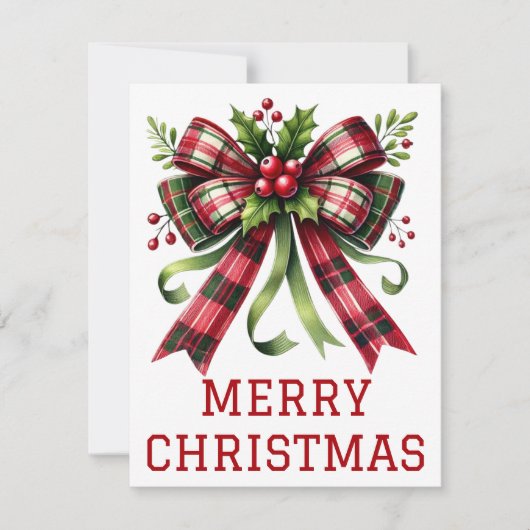 Coquette lint en strik kerstkaart (Voorkant)