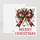 Coquette lint en strik kerstkaart (Voorkant / Achterkant)