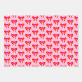 Coquette Lint Patroon Rood Roze Zwart Preppy y2k Inpakpapier Vel (Voorkant 3)