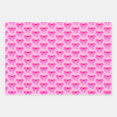 Coquette Lint Patroon Rood Roze Zwart Preppy y2k Inpakpapier Vel (Voorkant 2)