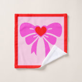 Coquette Lint Patroon Rood Roze Zwart y2k Bad Handdoek (Wasdoekje)