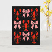 Coquette Lobster Nk Bow Clean Girl Retro Aesthetic Kaart (Gele Bloem)