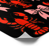 Coquette Lobster Nk Bow Clean Girl Retro Aesthetic Poster (Hoek)