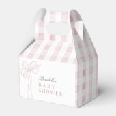 Coquette Long Pink Bow Ribbon Girl Baby Shower Bedankdoosjes (Voorkant Zijde)