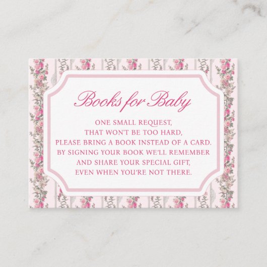Coquette Love Shack Baby Shower Boeken Voor Baby  Informatiekaartje (Voorkant)