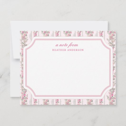 Coquette Love Shack Thema Gepersonaliseerde briefp Notitiekaartje (Voorkant)