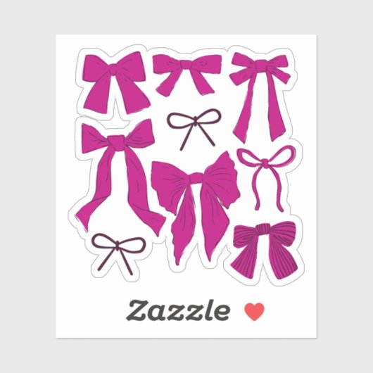 Coquette Magenta Bows Romantisch Sticker (Vel)