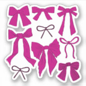 Coquette Magenta Bows Romantisch Sticker (Voorkant)