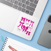 Coquette Magenta Bows Romantisch Sticker (Laptop met iPhone)