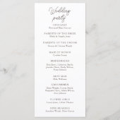 Coquette Magenta Bows Wedding Ceremony Programma Programmakaart (Achterkant)