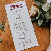Coquette Magenta Bows Wedding Ceremony Programma Programmakaart