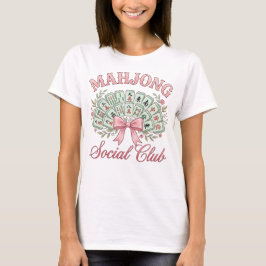 Coquette Mahjong Social Club T-shirt met strik