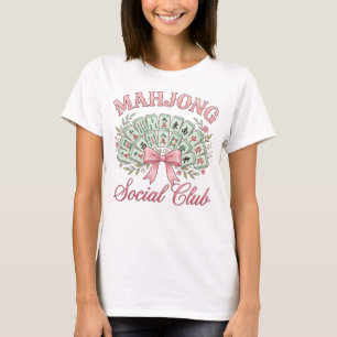Coquette Mahjong Social Club T-shirt met strik
