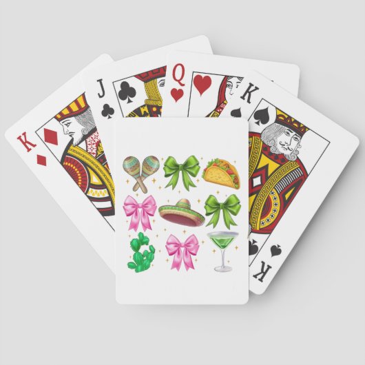 Coquette Mardi Gras Bow Fleur De Lis Mask Fat Tues Pokerkaarten (Achterkant)