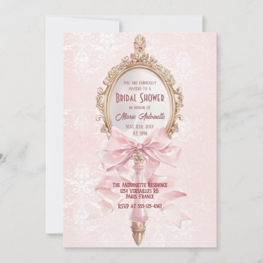 Coquette Marie Antoinette Rococo Vrijgezellenfeest Kaart (Voorkant)