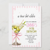 Coquette Martini Birthday Invitation Kaart (Voorkant)