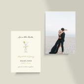 Coquette Martini Bow Handgeschreven Save the Date