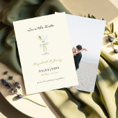 Coquette Martini Bow Handgeschreven Save the Date