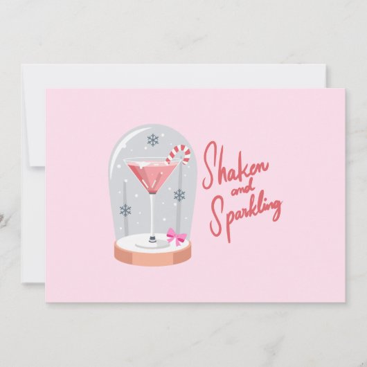 Coquette Martini Snow Globe Feestdagenkaart (Voorkant)