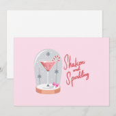 Coquette Martini Snow Globe Feestdagenkaart (Voorkant / Achterkant)
