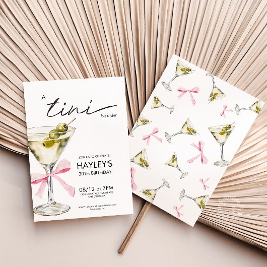 Coquette Martini Verjaardag een beetje ouder Kaart