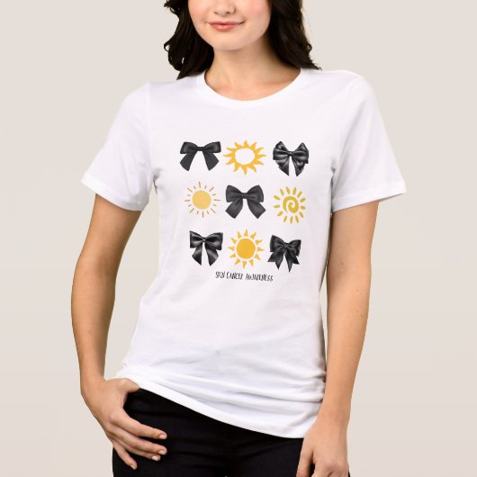 Coquette Melanoma Awareness Tshirt, Minimalistisch Tri-Blend Shirt (Voorkant)