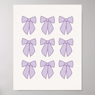 Coquette met lavendel linten poster