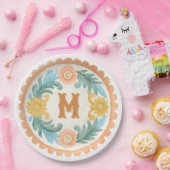 Coquette Mexicaanse Talavera Monogram Papieren Bordje (Feest)