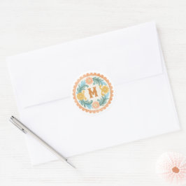 Coquette Mexicaanse Talavera Monogram Ronde Sticker