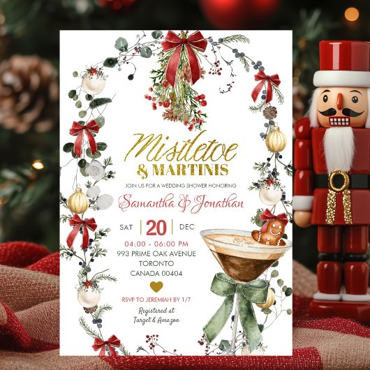 Coquette Mistletoe en Martinis Bruidsfeestje Kaart