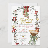 Coquette Mistletoe en Martinis Bruidsfeestje Kaart (Voorkant)
