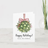 Coquette Mistletoe Watercolor Kerstkaarten Kaart (Voorkant)