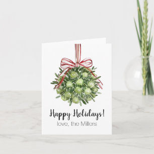 Coquette Mistletoe Watercolor Kerstkaarten Kaart