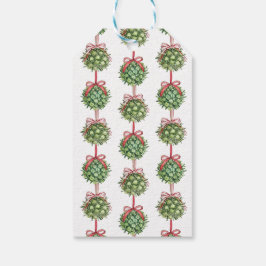 Coquette Mistletoe Waterverf Gift Wrap Cadeaulabel