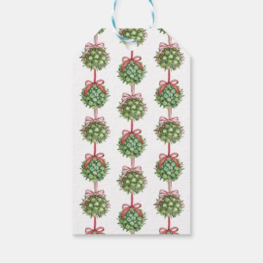Coquette Mistletoe Waterverf Gift Wrap Cadeaulabel (Achterkant)